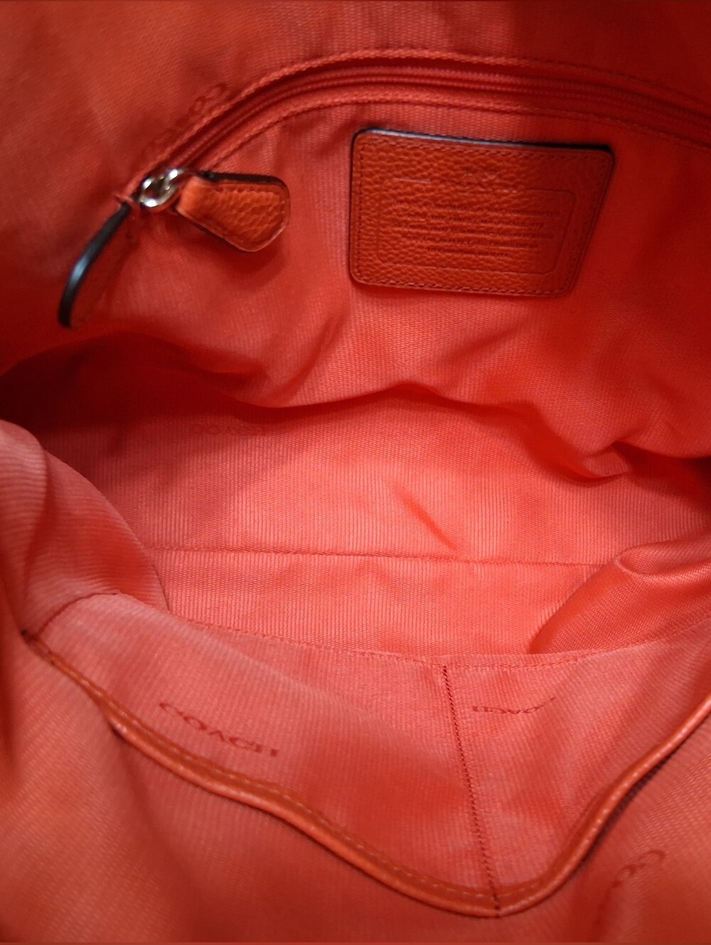 Coach Scout Hobo Purse Orange Pebble Leather W/ Pebble Leather Orange Wristlet - Picture 9 of 16